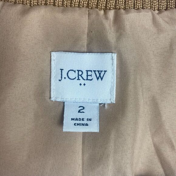 J Crew Village Coat Jacket Womens Size 2 Camel Wool Full Zip Pockets Outdoors - Picture 8 of 10